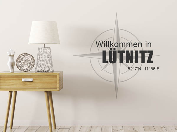 Wandtattoo Willkommen in Lütnitz mit den Koordinaten 52°7'N 11°56'E