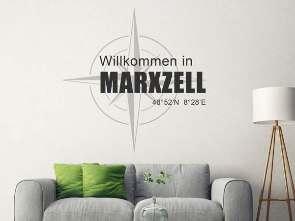 Wandtattoo Willkommen in Marxzell mit den Koordinaten 48°52'N 8°28'E