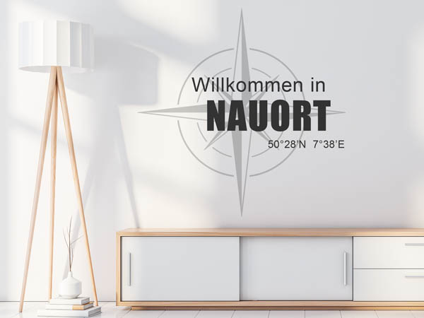 Wandtattoo Willkommen in Nauort mit den Koordinaten 50°28'N 7°38'E