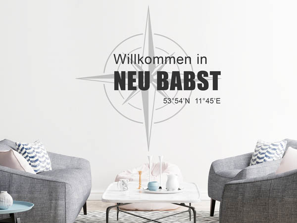 Wandtattoo Willkommen in Neu Babst mit den Koordinaten 53°54'N 11°45'E