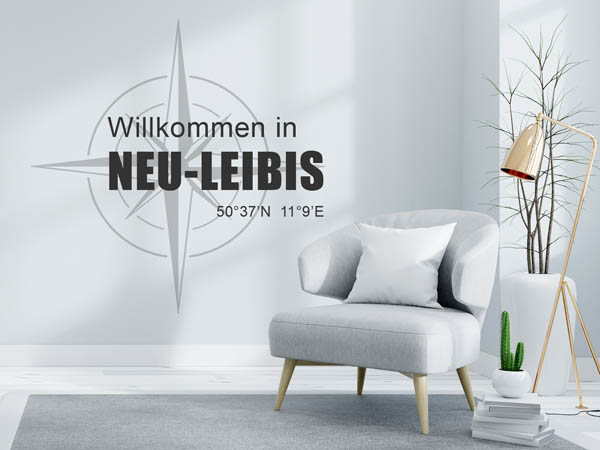 Wandtattoo Willkommen in Neu-Leibis mit den Koordinaten 50°37'N 11°9'E