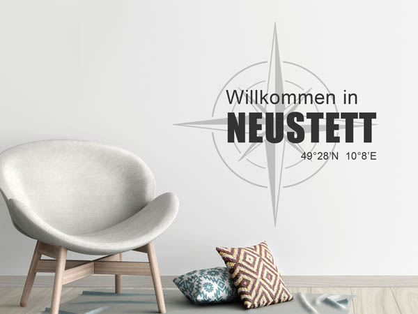 Wandtattoo Willkommen in Neustett mit den Koordinaten 49°28'N 10°8'E