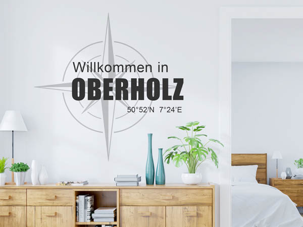 Wandtattoo Willkommen in Oberholz mit den Koordinaten 50°52'N 7°24'E