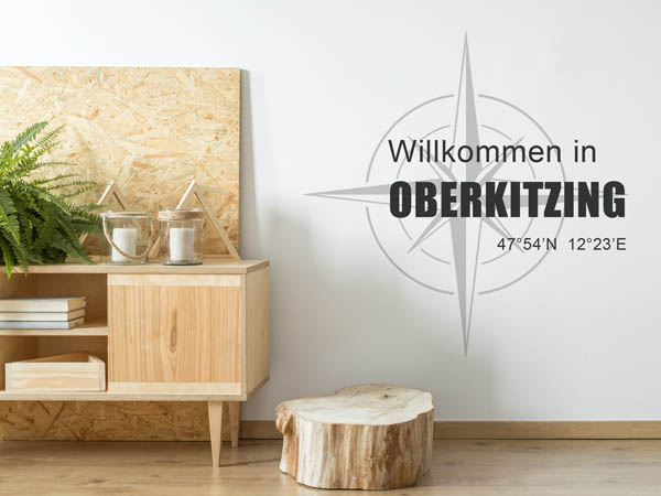 Wandtattoo Willkommen in Oberkitzing mit den Koordinaten 47°54'N 12°23'E