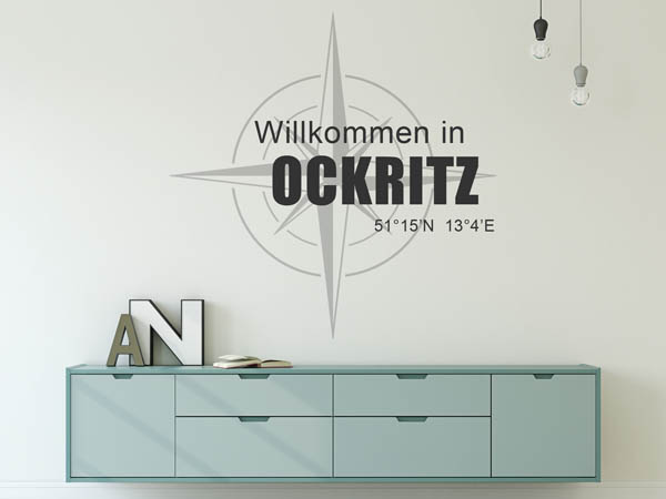 Wandtattoo Willkommen in Ockritz mit den Koordinaten 51°15'N 13°4'E