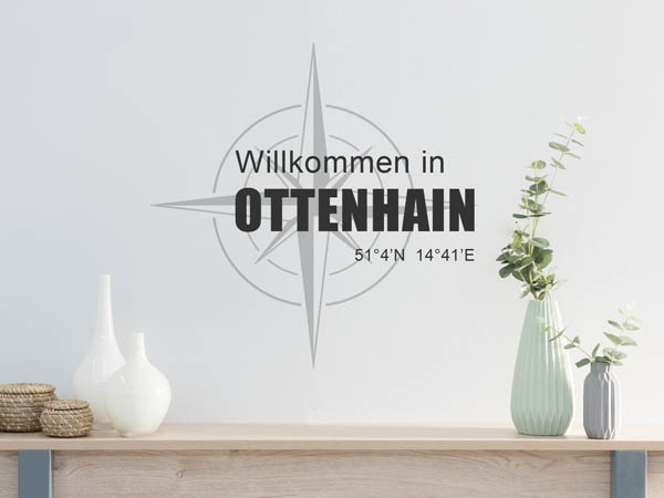 Wandtattoo Willkommen in Ottenhain mit den Koordinaten 51°4'N 14°41'E