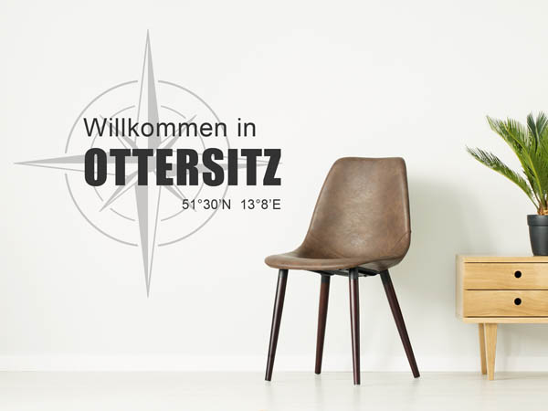 Wandtattoo Willkommen in Ottersitz mit den Koordinaten 51°30'N 13°8'E