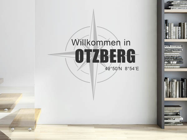 Wandtattoo Willkommen in Otzberg mit den Koordinaten 49°50'N 8°54'E
