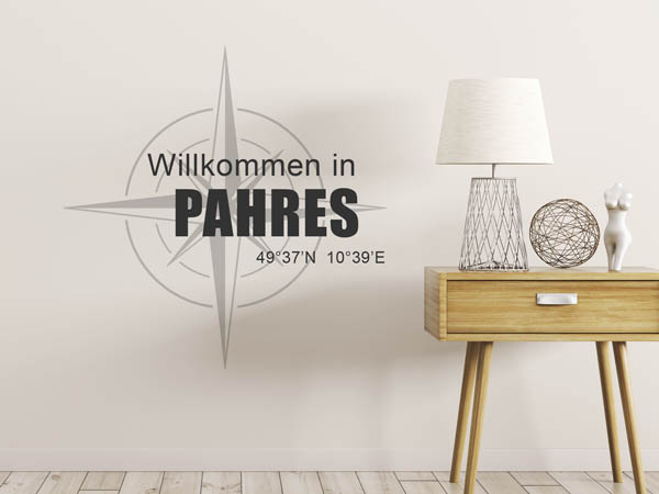 Wandtattoo Willkommen in Pahres mit den Koordinaten 49°37'N 10°39'E