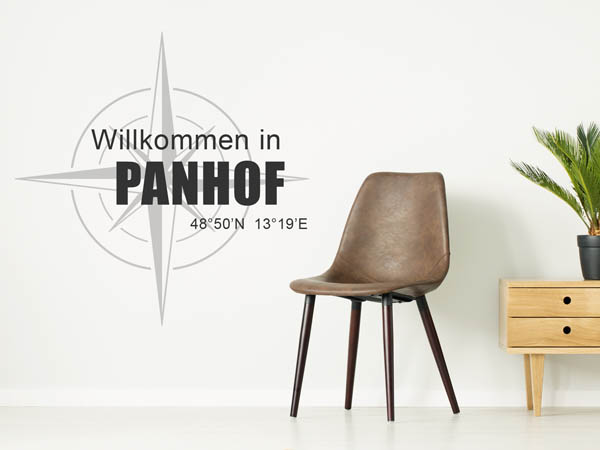 Wandtattoo Willkommen in Panhof mit den Koordinaten 48°50'N 13°19'E