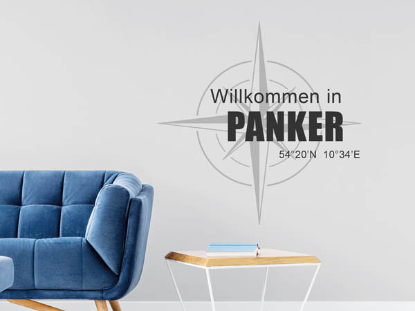 Wandtattoo Willkommen in Panker mit den Koordinaten 54°20'N 10°34'E