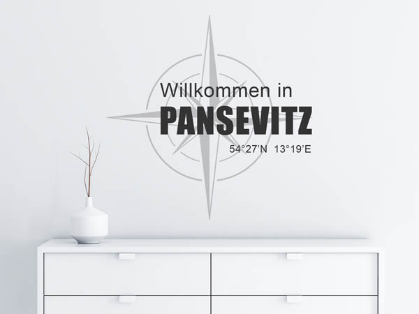 Wandtattoo Willkommen in Pansevitz mit den Koordinaten 54°27'N 13°19'E
