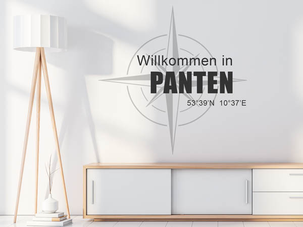 Wandtattoo Willkommen in Panten mit den Koordinaten 53°39'N 10°37'E