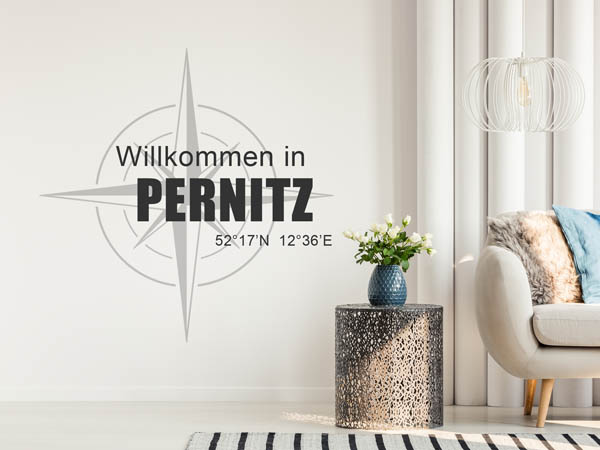 Wandtattoo Willkommen in Pernitz mit den Koordinaten 52°17'N 12°36'E