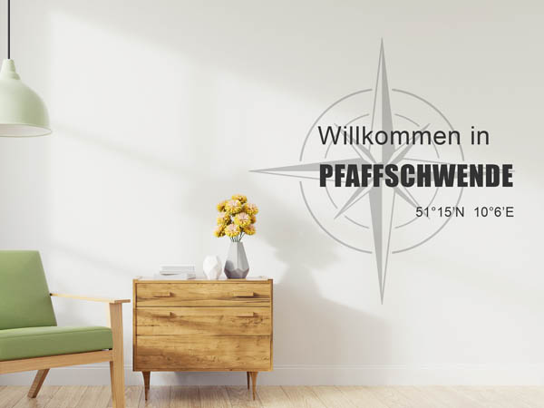 Wandtattoo Willkommen in Pfaffschwende mit den Koordinaten 51°15'N 10°6'E