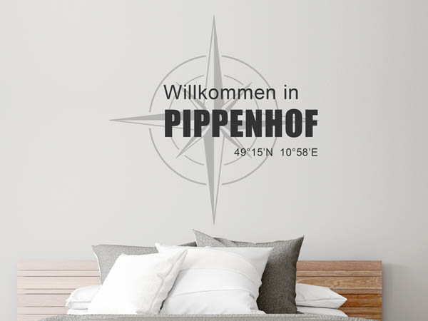 Wandtattoo Willkommen in Pippenhof mit den Koordinaten 49°15'N 10°58'E