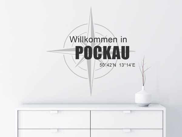 Wandtattoo Willkommen in Pockau mit den Koordinaten 50°42'N 13°14'E