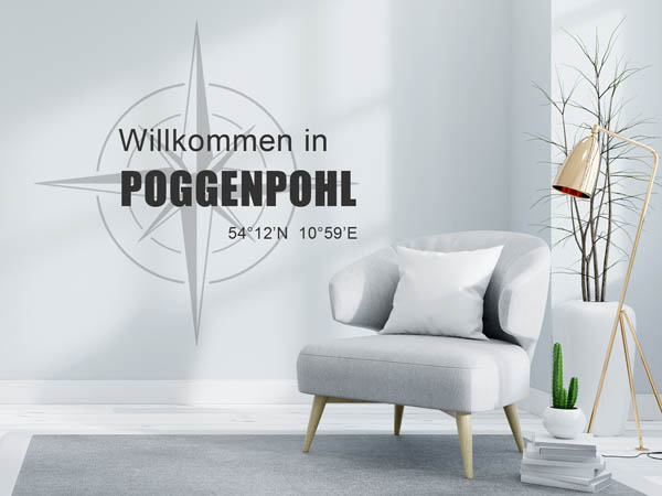 Wandtattoo Willkommen in Poggenpohl mit den Koordinaten 54°12'N 10°59'E