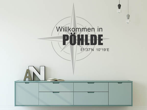 Wandtattoo Willkommen in Pöhlde mit den Koordinaten 51°37'N 10°19'E