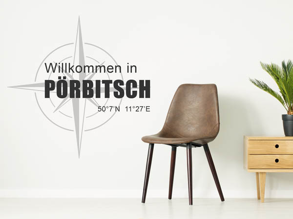 Wandtattoo Willkommen in Pörbitsch mit den Koordinaten 50°7'N 11°27'E