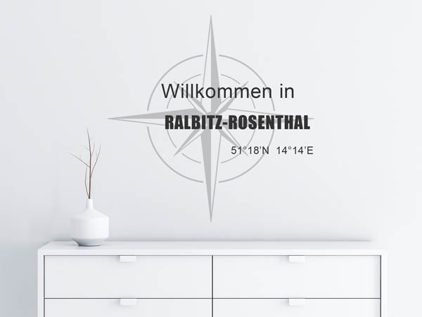 Wandtattoo Willkommen in Ralbitz-Rosenthal mit den Koordinaten 51°18'N 14°14'E
