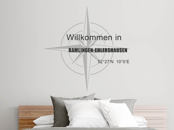 Wandtattoo Willkommen in Ramlingen-Ehlershausen mit den Koordinaten 52°27'N 10°0'E