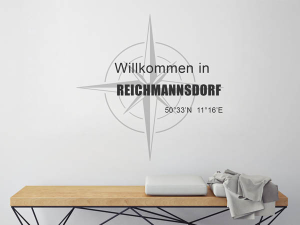 Wandtattoo Willkommen in Reichmannsdorf mit den Koordinaten 50°33'N 11°16'E