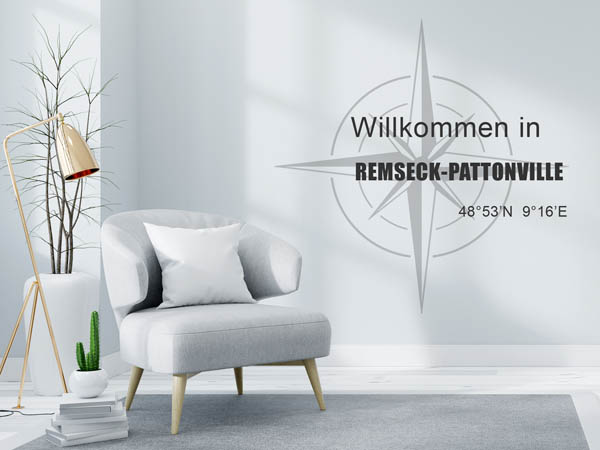 Wandtattoo Willkommen in Remseck-Pattonville mit den Koordinaten 48°53'N 9°16'E