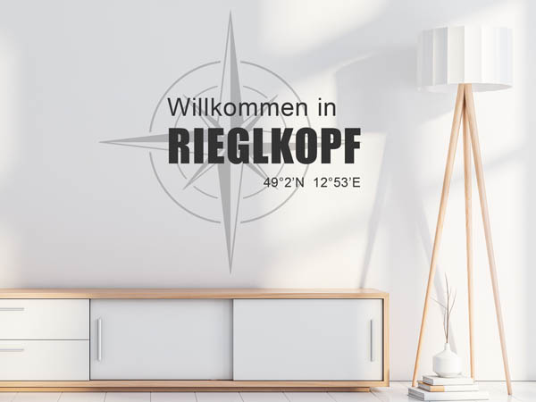 Wandtattoo Willkommen in Rieglkopf mit den Koordinaten 49°2'N 12°53'E