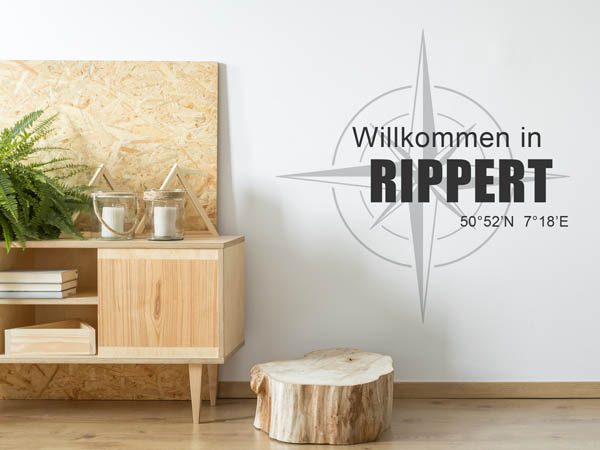 Wandtattoo Willkommen in Rippert mit den Koordinaten 50°52'N 7°18'E