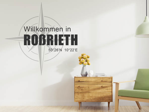 Wandtattoo Willkommen in Roßrieth mit den Koordinaten 50°26'N 10°22'E