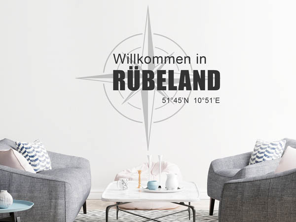 Wandtattoo Willkommen in Rübeland mit den Koordinaten 51°45'N 10°51'E