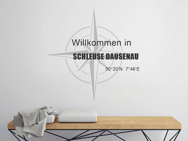 Wandtattoo Willkommen in Schleuse Dausenau mit den Koordinaten 50°20'N 7°46'E