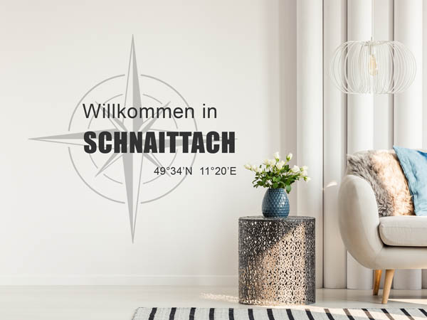 Wandtattoo Willkommen in Schnaittach mit den Koordinaten 49°34'N 11°20'E