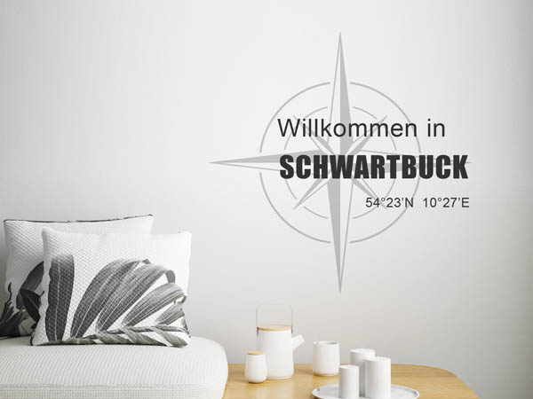 Wandtattoo Willkommen in Schwartbuck mit den Koordinaten 54°23'N 10°27'E