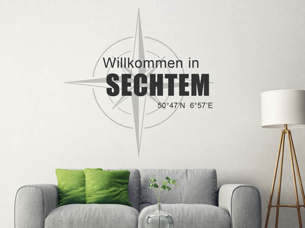 Wandtattoo Willkommen in Sechtem mit den Koordinaten 50°47'N 6°57'E