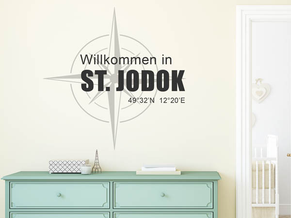 Wandtattoo Willkommen in St. Jodok mit den Koordinaten 49°32'N 12°20'E