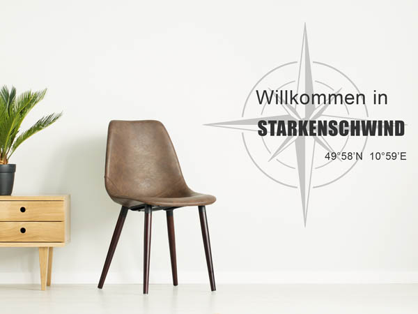 Wandtattoo Willkommen in Starkenschwind mit den Koordinaten 49°58'N 10°59'E