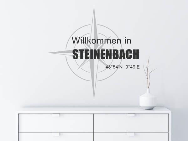 Wandtattoo Willkommen in Steinenbach mit den Koordinaten 48°54'N 9°49'E