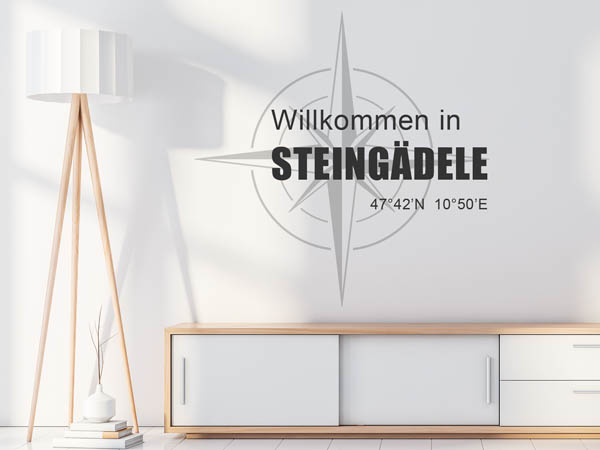 Wandtattoo Willkommen in Steingädele mit den Koordinaten 47°42'N 10°50'E