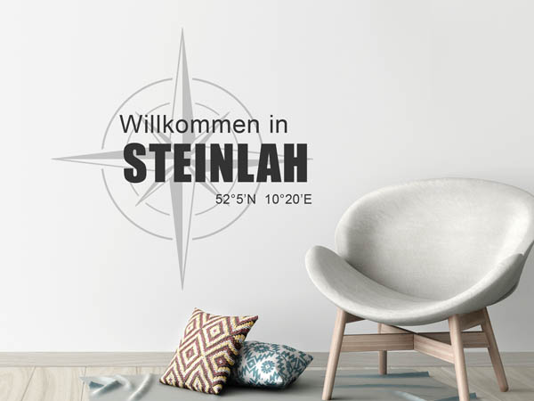 Wandtattoo Willkommen in Steinlah mit den Koordinaten 52°5'N 10°20'E