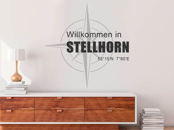 Wandtattoo Willkommen in Stellhorn mit den Koordinaten 53°15'N 7°60'E