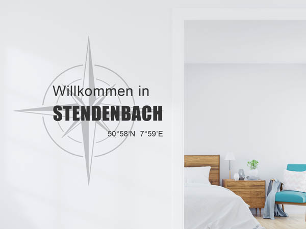 Wandtattoo Willkommen in Stendenbach mit den Koordinaten 50°58'N 7°59'E
