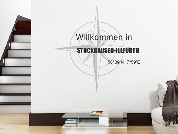 Wandtattoo Willkommen in Stockhausen-Illfurth mit den Koordinaten 50°39'N 7°59'E