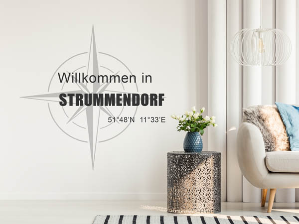 Wandtattoo Willkommen in Strummendorf mit den Koordinaten 51°48'N 11°33'E