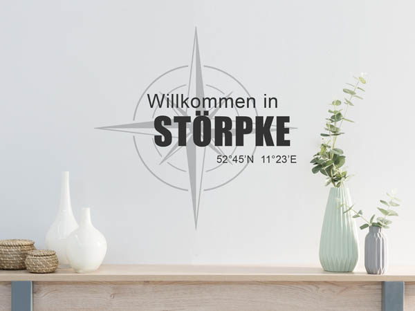 Wandtattoo Willkommen in Störpke mit den Koordinaten 52°45'N 11°23'E