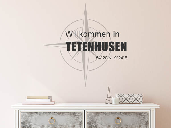 Wandtattoo Willkommen in Tetenhusen mit den Koordinaten 54°20'N 9°24'E