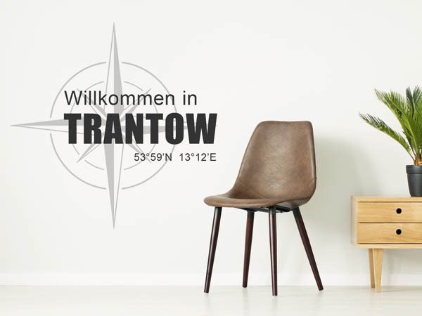 Wandtattoo Willkommen in Trantow mit den Koordinaten 53°59'N 13°12'E