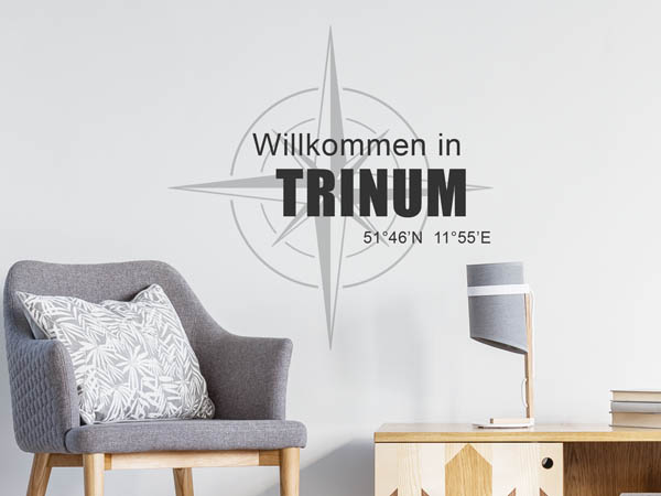 Wandtattoo Willkommen in Trinum mit den Koordinaten 51°46'N 11°55'E