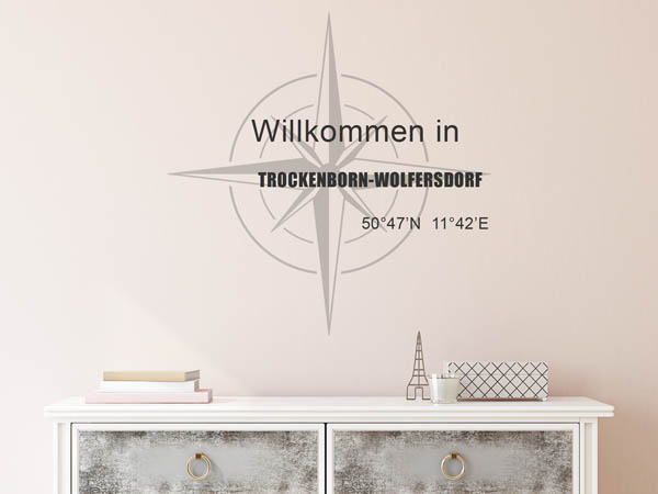 Wandtattoo Willkommen in Trockenborn-Wolfersdorf mit den Koordinaten 50°47'N 11°42'E